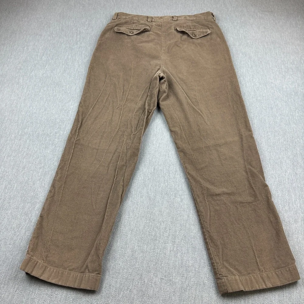 L.L. Bean‎ Corduroy Pants Mens 33x29 Brown Tan Comfort Waist Stretch Classic Fit